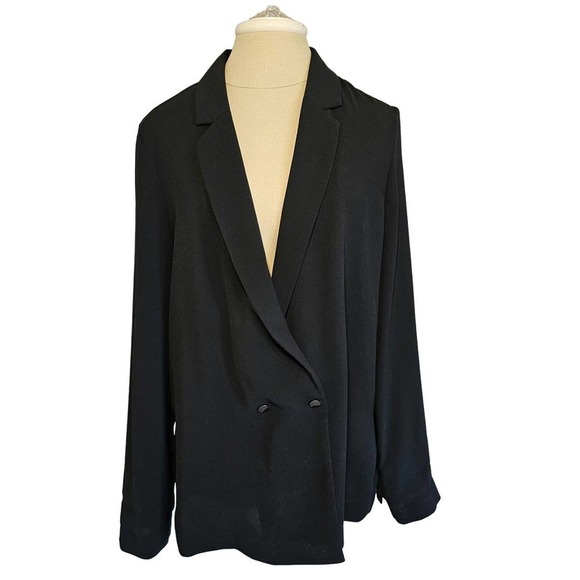 Topshop Black Two Button Blazer Size 10 - Picture 1 of 8